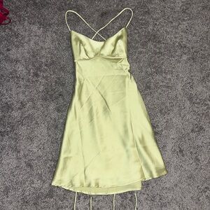 Babyboo green satin mini dress
